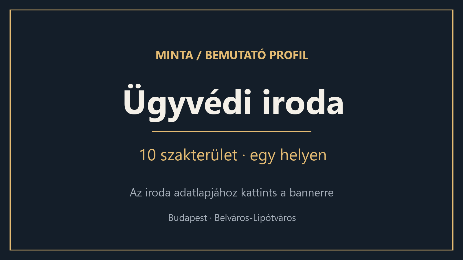 MINTA – Ügyvédi iroda, 10 szakterület