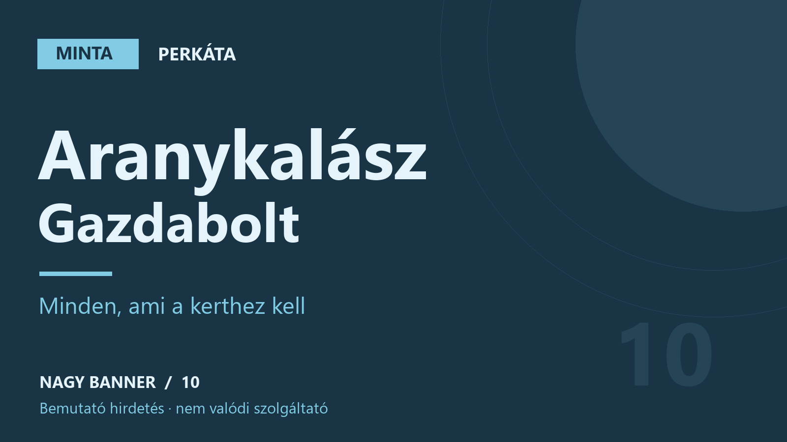 MINTA – Aranykalász Gazdabolt – Perkáta, bemutató hirdetés