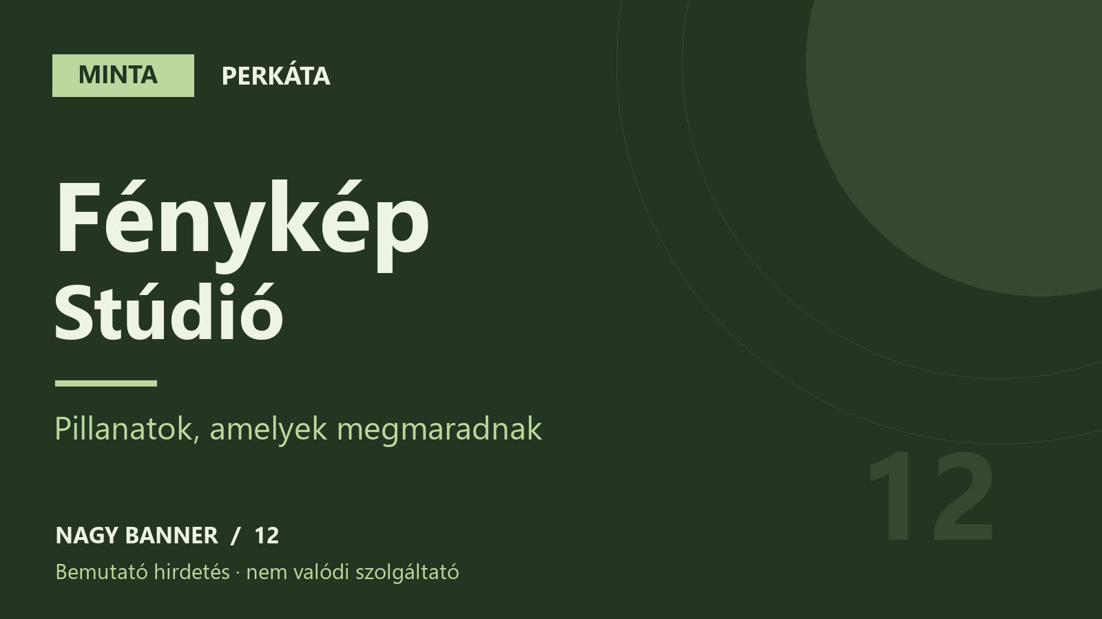 MINTA – Fénykép Stúdió – Perkáta, bemutató hirdetés