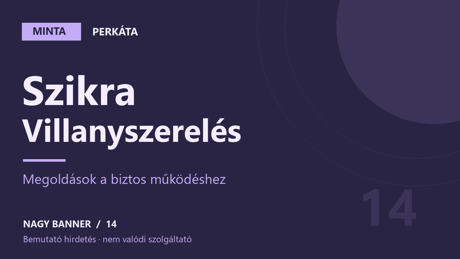 MINTA – Szikra Villanyszerelés – Perkáta, bemutató hirdetés