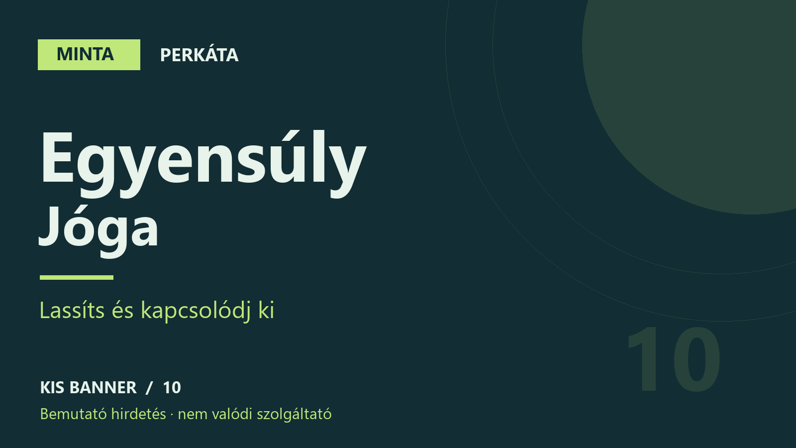 MINTA – Egyensúly Jóga – Perkáta, bemutató hirdetés