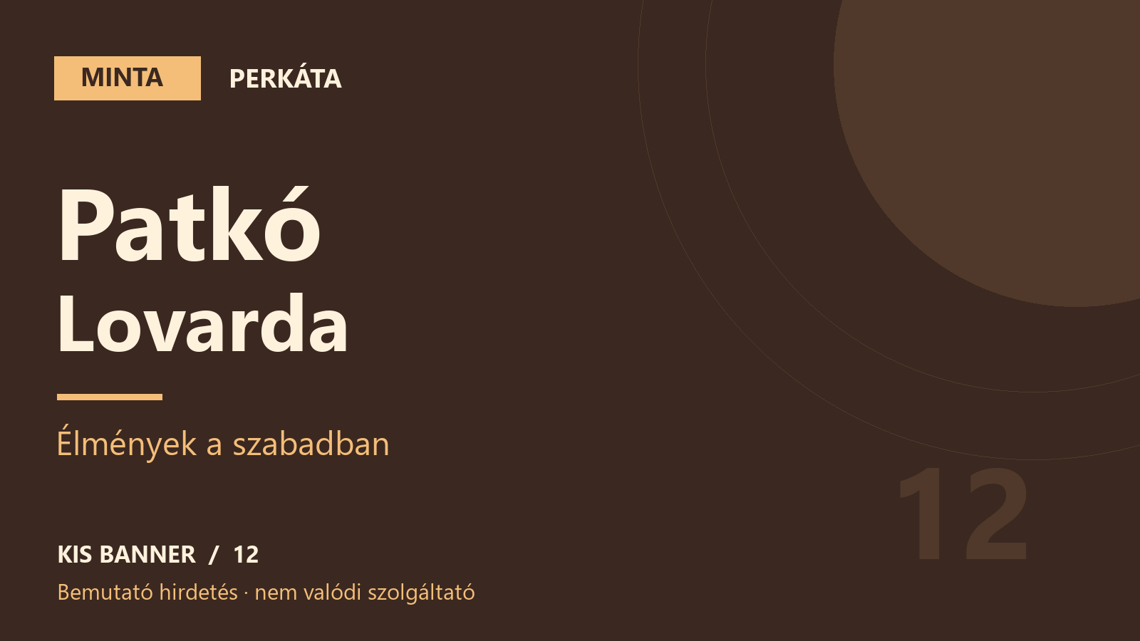MINTA – Patkó Lovarda – Perkáta, bemutató hirdetés