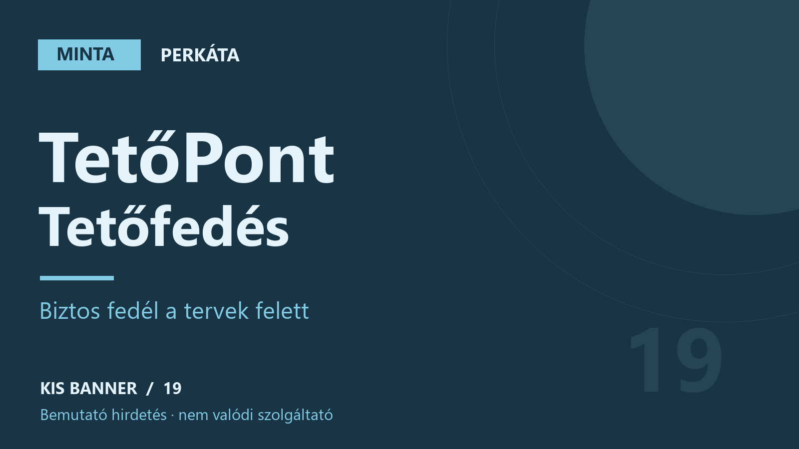 MINTA – TetőPont Tetőfedés – Perkáta, bemutató hirdetés