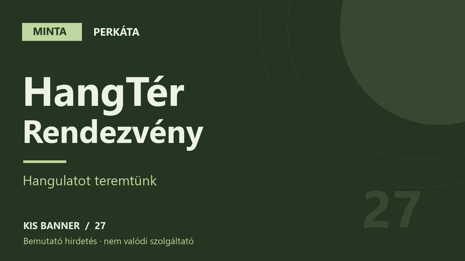 MINTA – HangTér Rendezvény – Perkáta, bemutató hirdetés